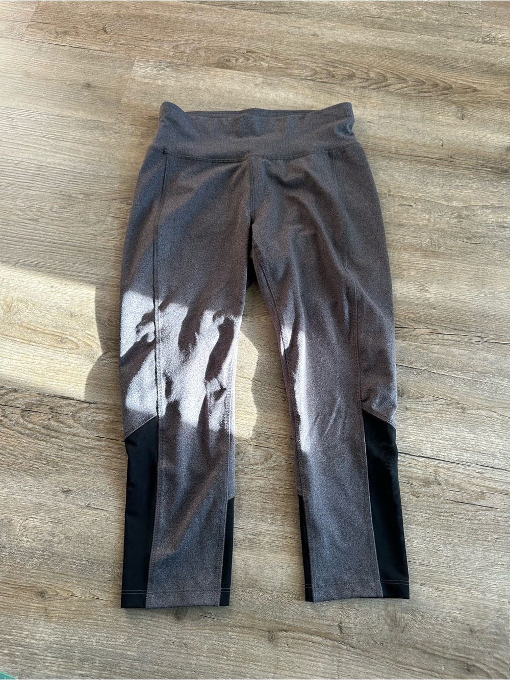 Spalding Gray Leggings with Black Breathable mesh Panels